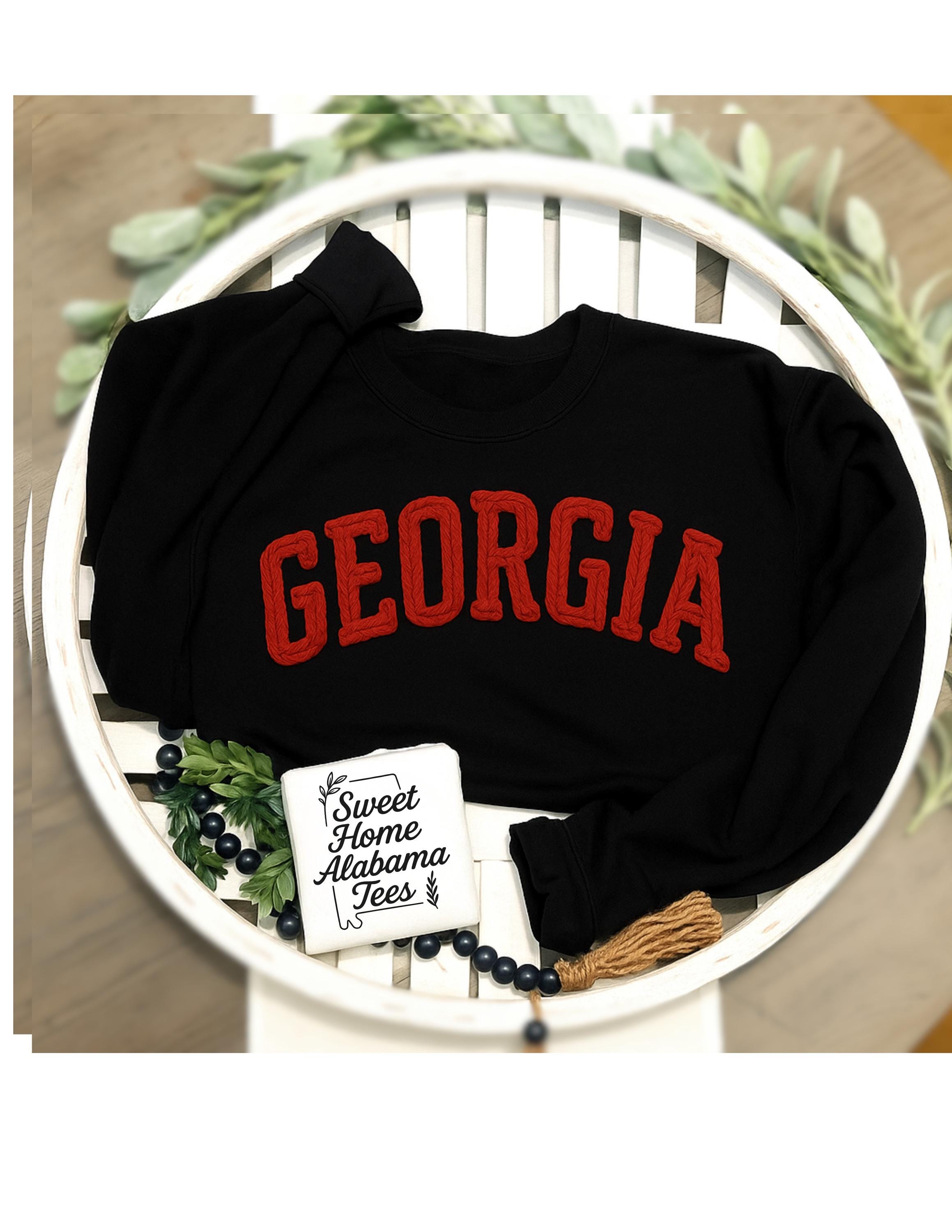 Georgia Bulldogs Sweatshirt | 3D Yarn Look Crewneck