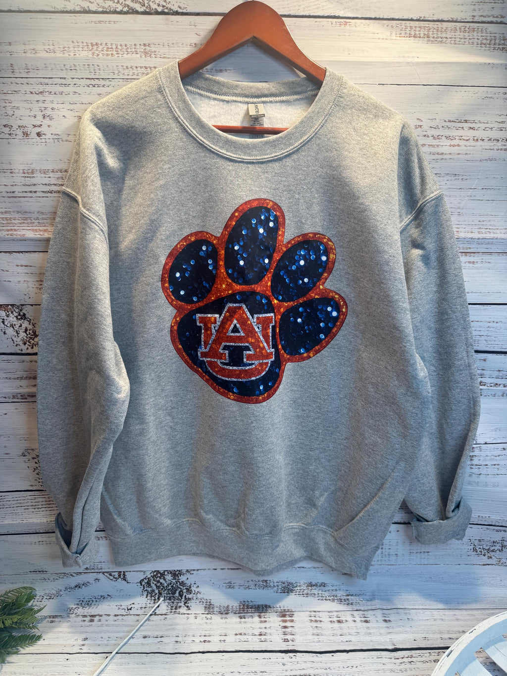 Auburn Sequin-Look Sweatshirt | Cozy Game Day Crewneck | Sweet Home Alabama Tees