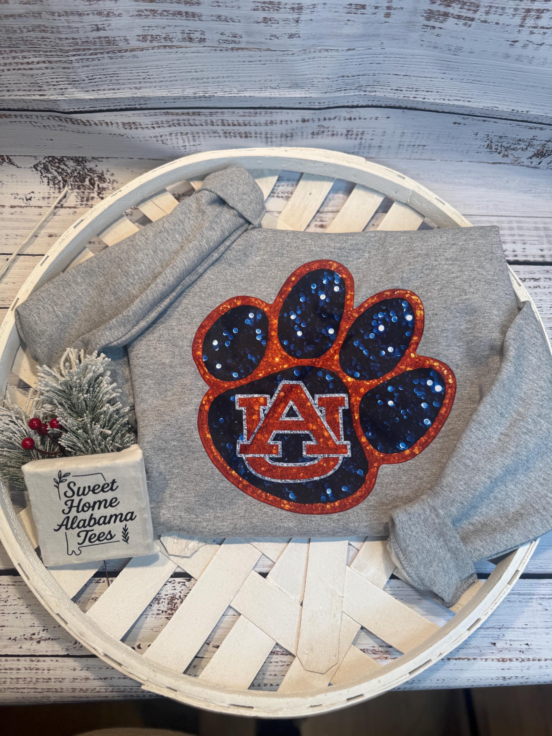 Auburn Sequin-Look Sweatshirt | Cozy Game Day Crewneck | Sweet Home Alabama Tees