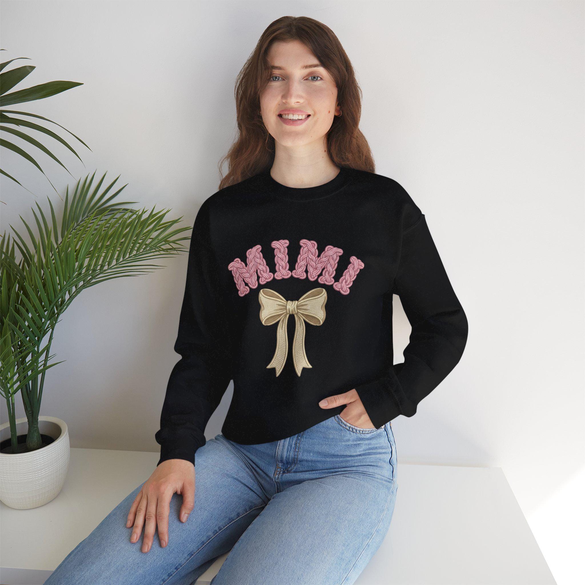 Mimi Bow Sweatshirt, Cozy Grandmother Crewneck