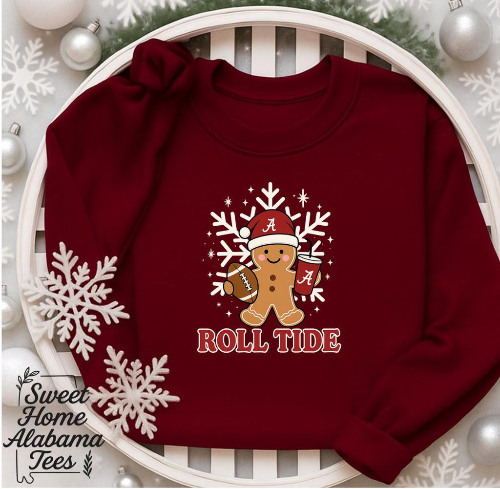 Alabama Gingerbread Roll Tide Sweatshirt – Christmas Game Day Crewneck