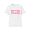 Blessed Graphic Tee – Pink Varsity Letter Shirt | Faith-Based Boutique Tee