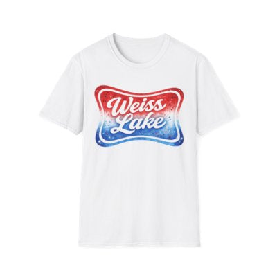 Weiss Lake Logo T-Shirt | Red White Blue Lake Graphic