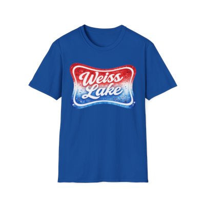 Weiss Lake Logo T-Shirt | Red White Blue Lake Graphic