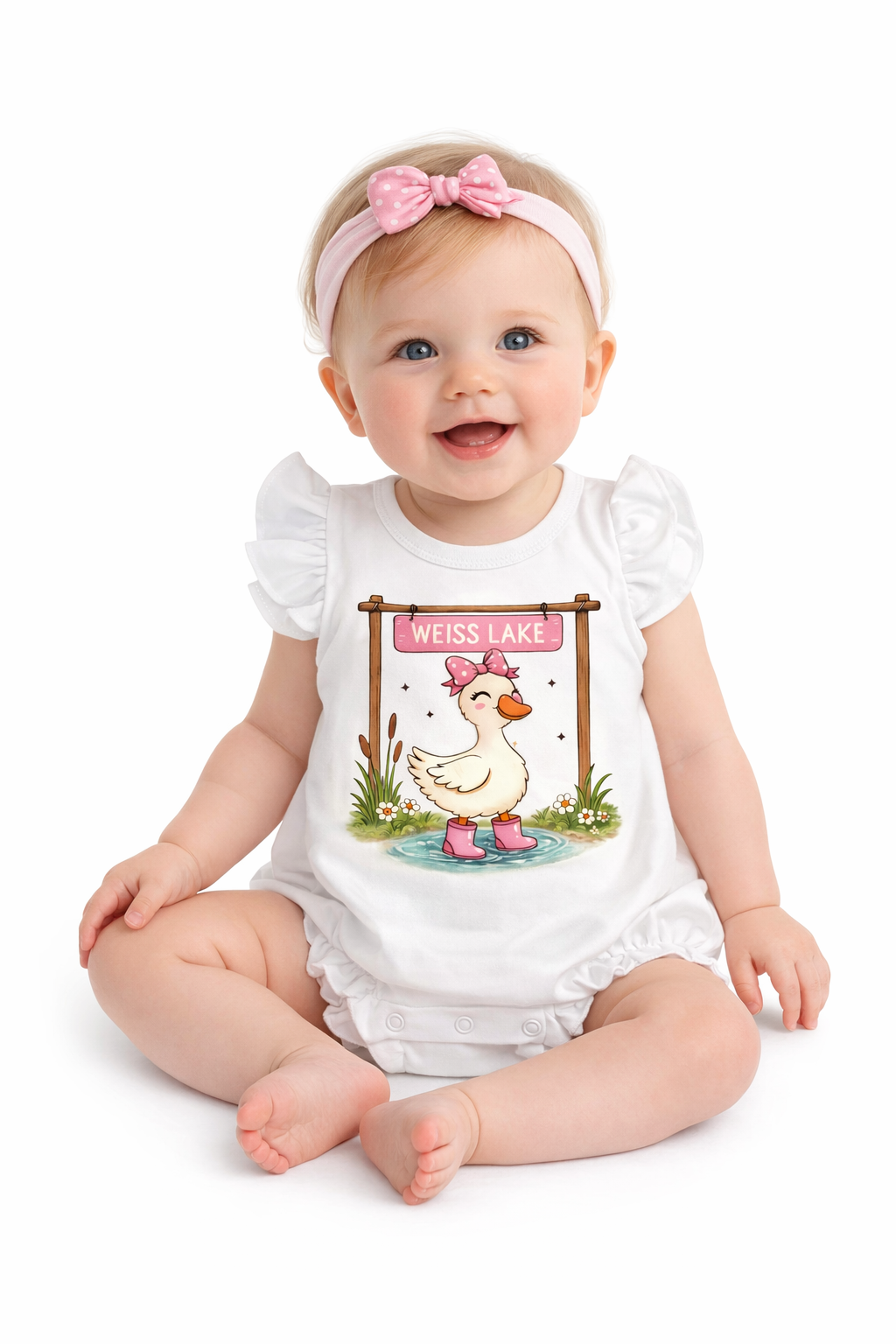 Baby Bubble Romper -  Weiss Lake Duck