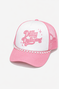 Dilly Dallying Trucker Hat – Pink & Mint Checkered