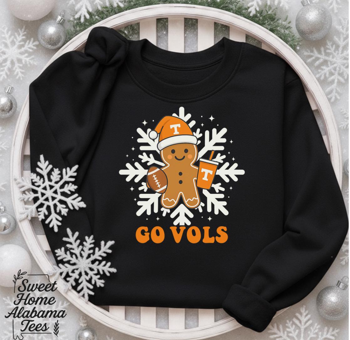 Tennessee Gingerbread Sweatshirt | Cozy Game Day Crewneck | Sweet Home Alabama Tees
