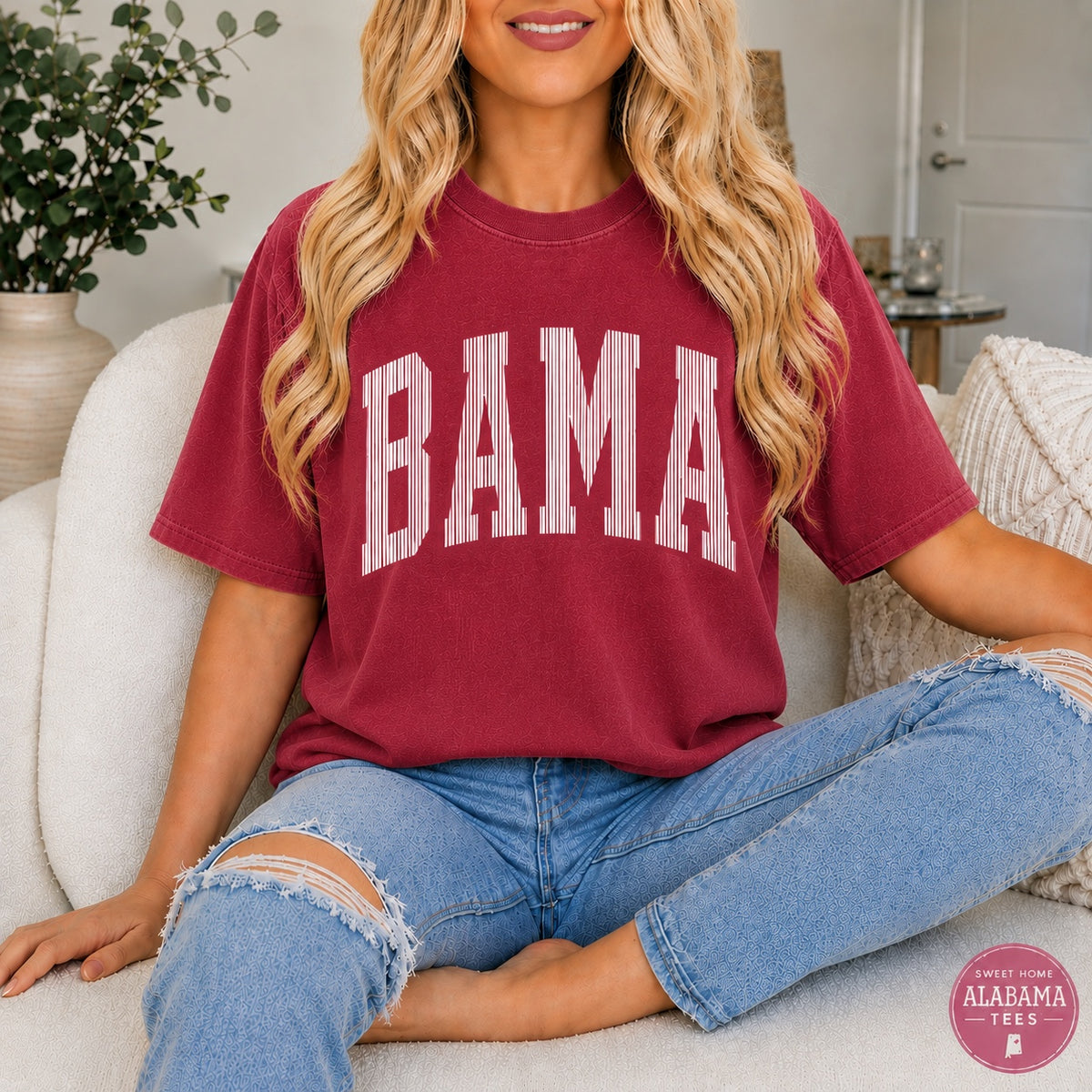 BAMA game day Comfort Colors crimson shirt