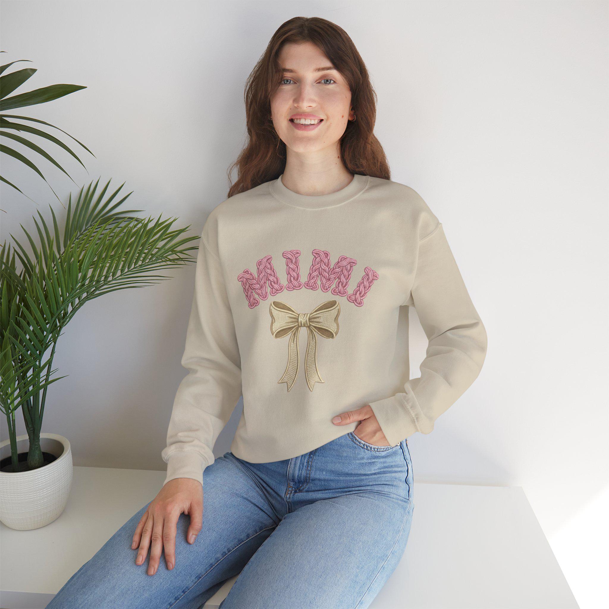 Mimi Bow Sweatshirt, Cozy Grandmother Crewneck