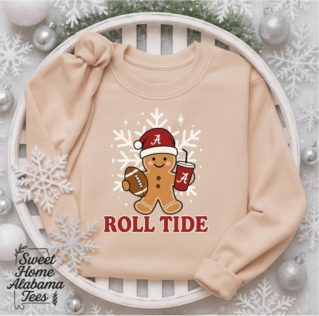 Alabama Gingerbread Roll Tide Sweatshirt – Christmas Game Day Crewneck