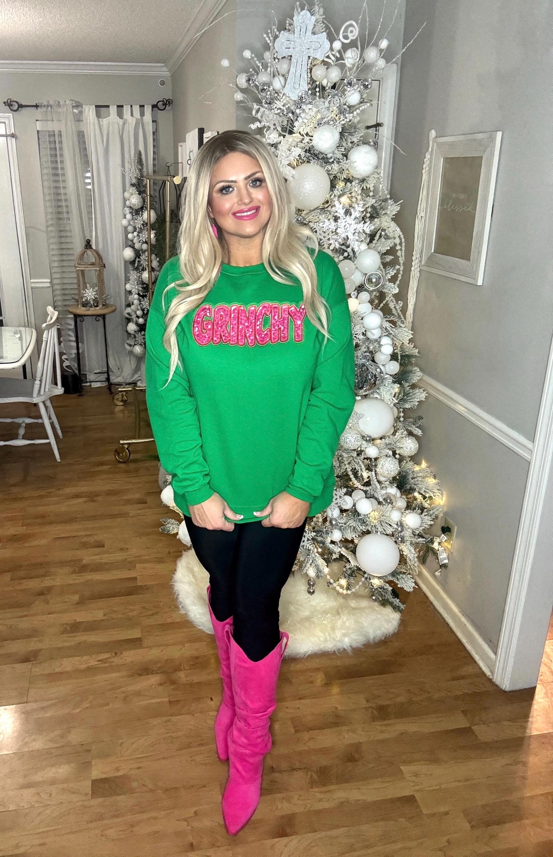 Grinch Christmas Shirt – Pink & Green Holiday Tee – Cute Grinch Graphic – Cozy Christmas Shirt – Holiday Gift – Women’s Christmas Outfit